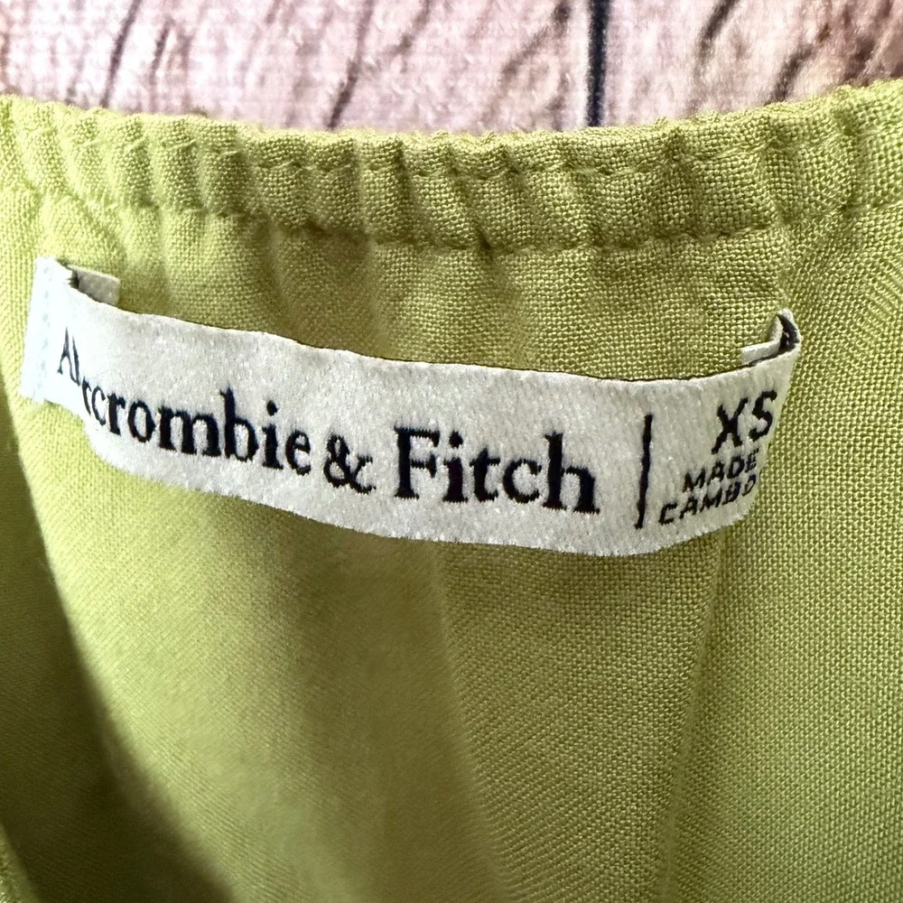 Abercrombie & Fitch Dress Cutout Maxi Green Boho Coastal Resort Beach Summer XS